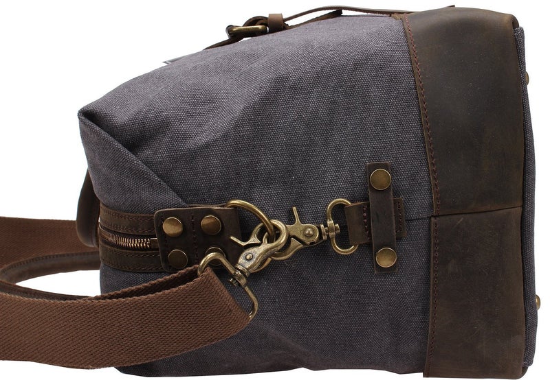 Berchirly Travel Bags Men Military Canvas Leather Large Tote Duffle Bag Carry on Luggage Weekend Handbag - Image 3